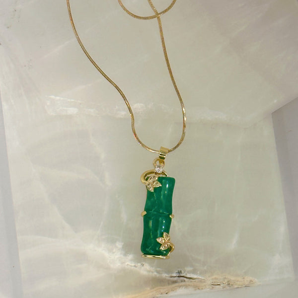 BAMBOO GREEN JADE necklace