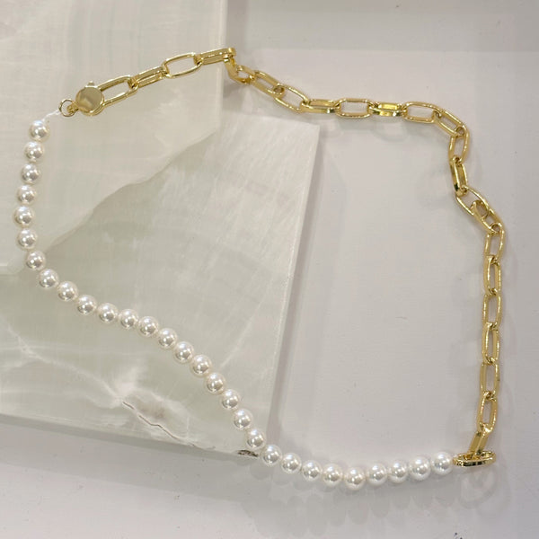 PEARL CHAIN LINK necklace
