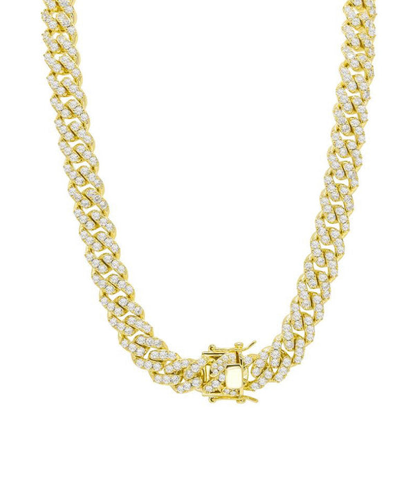 CUBAN CRYSTAL GOLD 12MM necklace