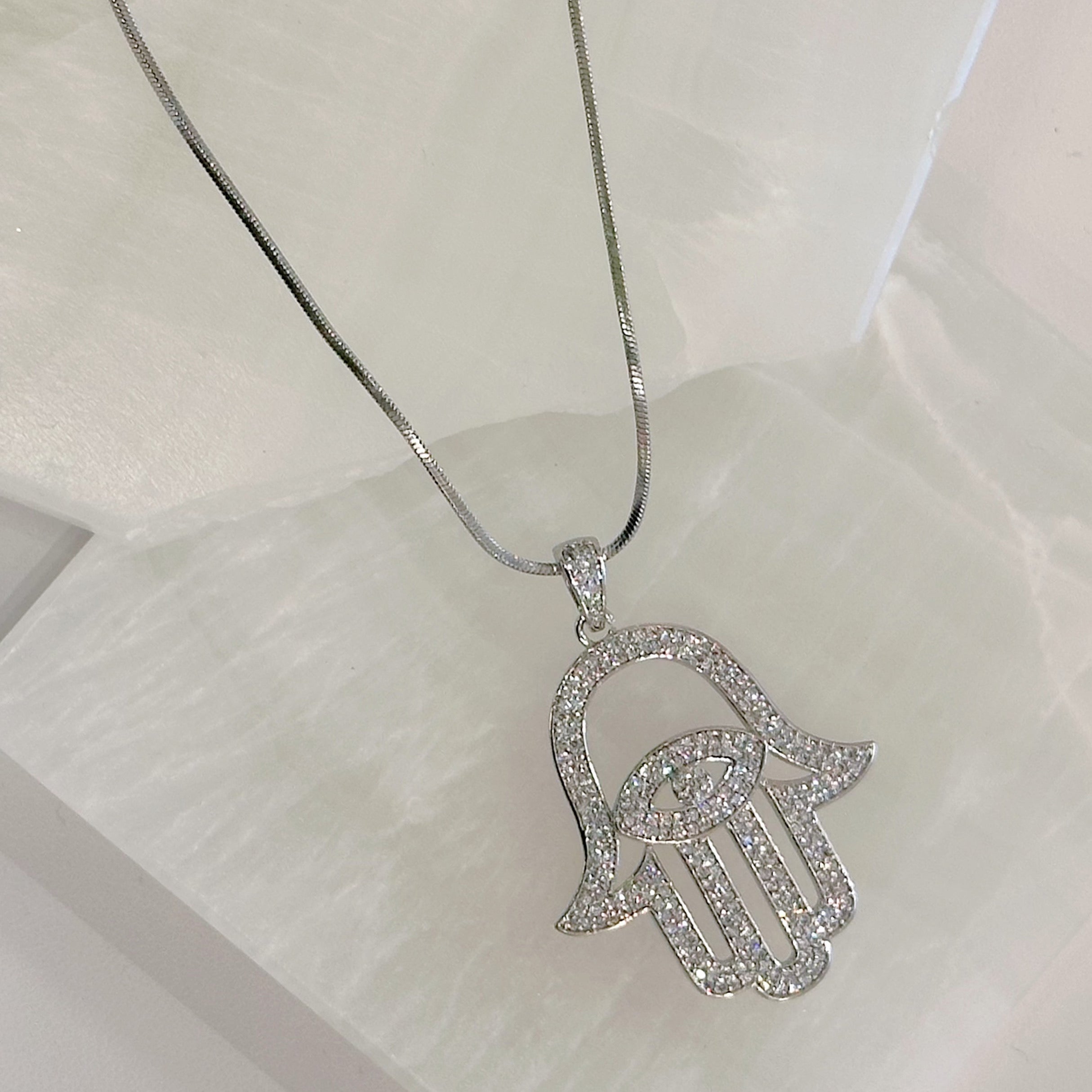 Large sales hamsa necklace