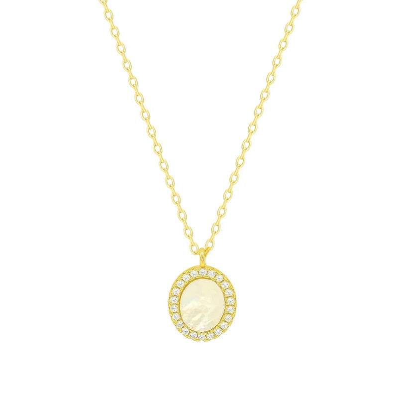 OVAL MOTHER OF PEARL SUPER MINI necklace