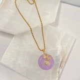 CIRCLE BUTTERFLY LAVENDER necklace