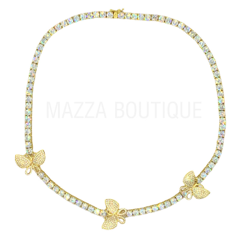 BUTTERFLY GOLD TENNIS necklace