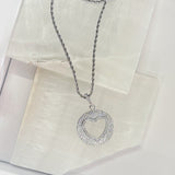CIRCLE MEDALLION HEART SILVER necklace