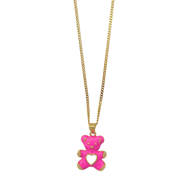 HOT PINK TEDDY necklace