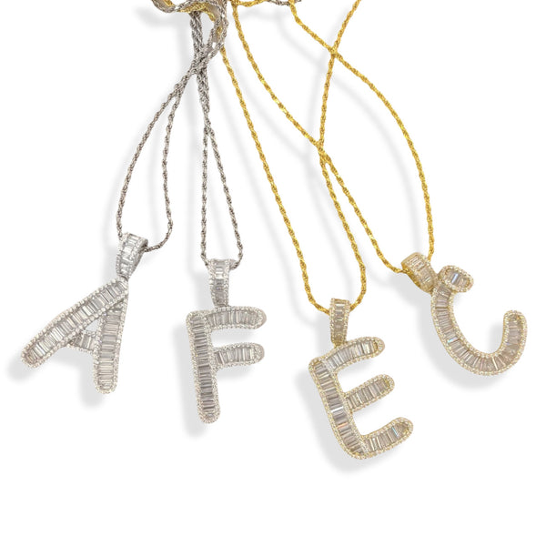 ICY INITIAL BAGUETTE necklace