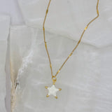 WHITE ENAMEL STAR MINI necklace