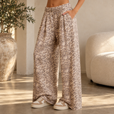 LEOPARD PRINT WIDE LEG sweatpants