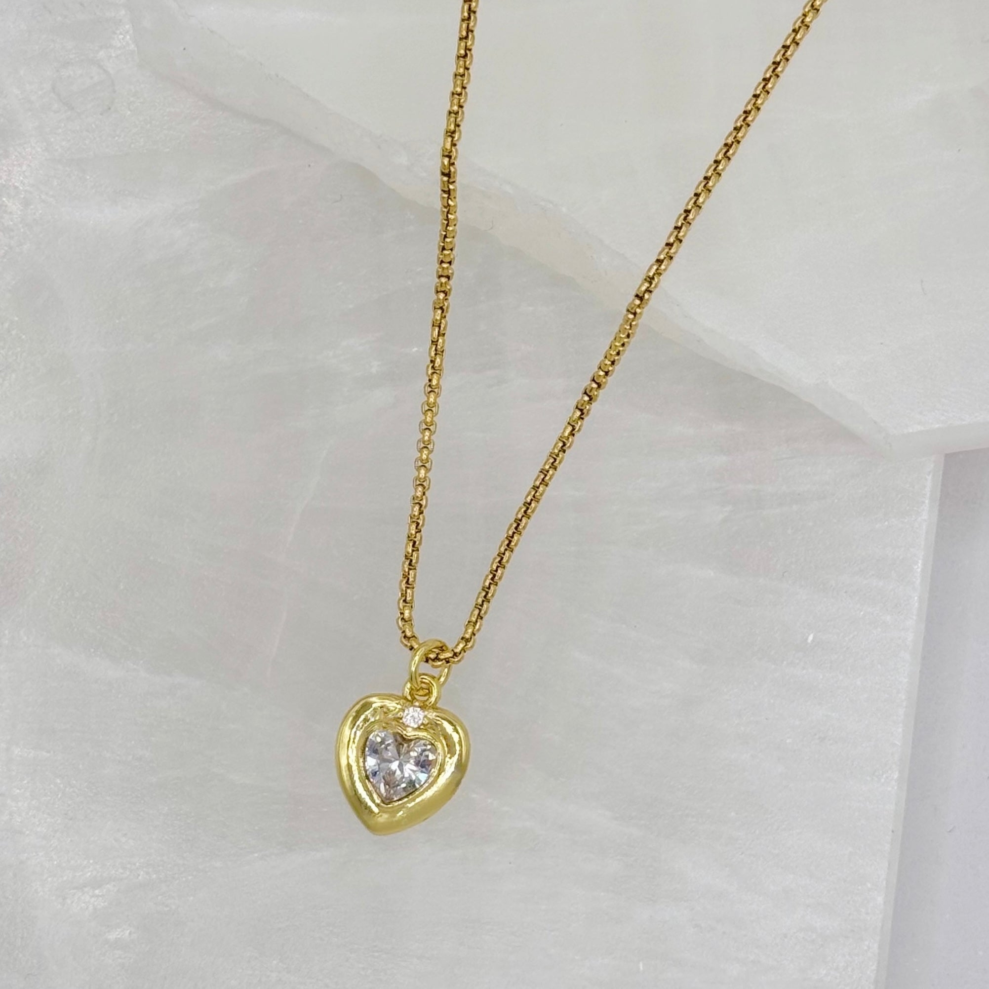 CRYSTAL BEZEL HEART SUPER MINI necklace