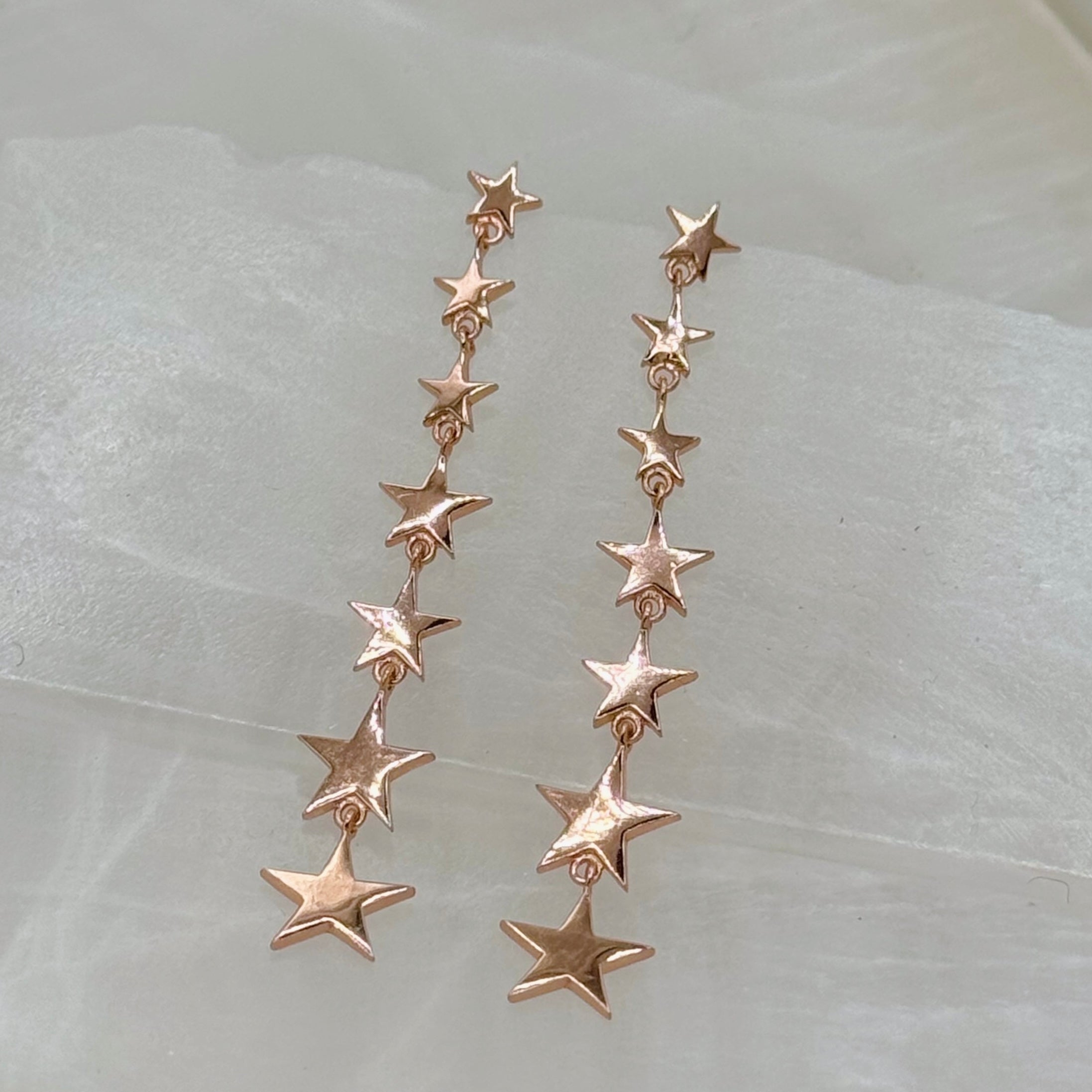 ROSE GOLD STAR DROP DANGLE earrings