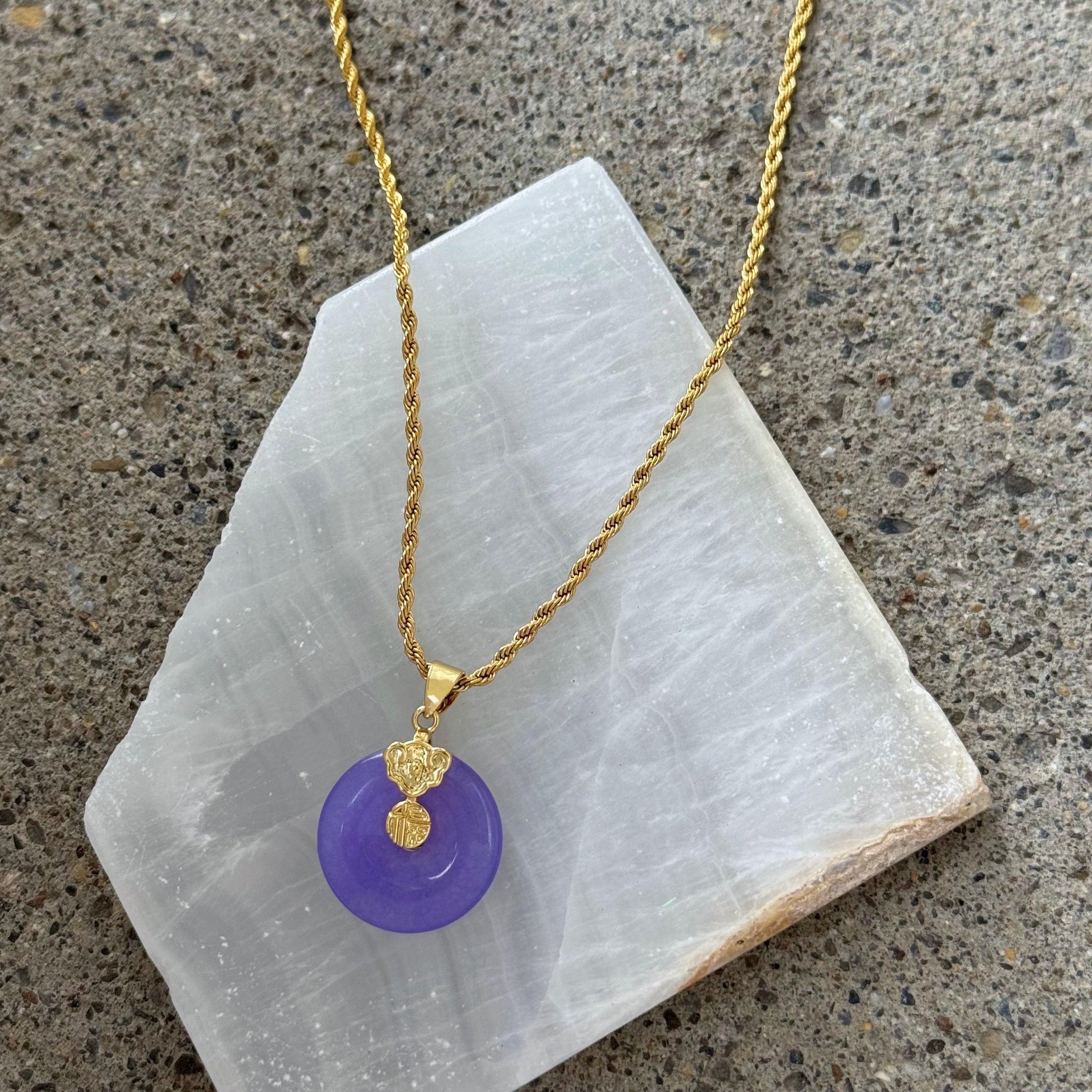 DELIA ROUND PURPLE JADE necklace