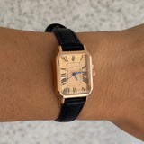 BLACK LEATHER VINTAGE watch