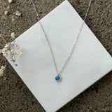 SILVER BLUE OPAL BEZEL SUPER MINI necklace