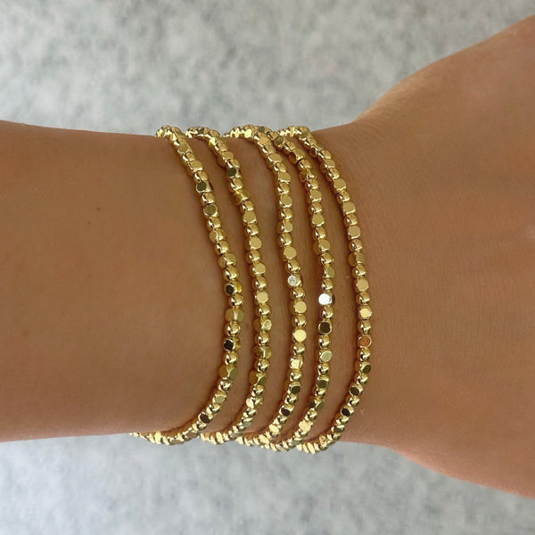 GOLD HIGH POLISH MICRO BEADED bracelet