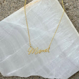 GOLD CURSIVE MAMA necklace