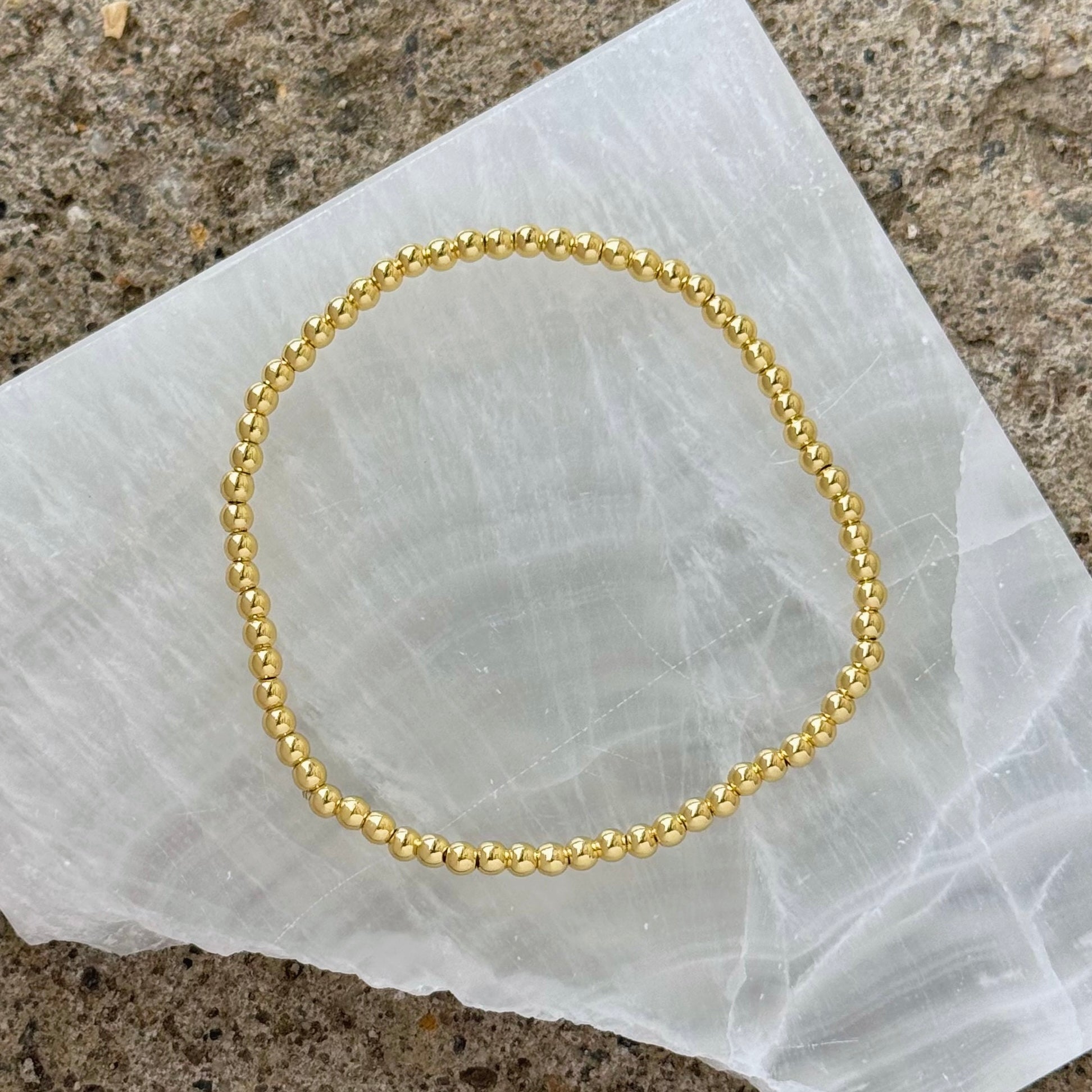 2MM GOLD BEADED bracelet