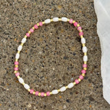 PEARL PINK QUARTZ BEADED bracelet