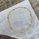2MM GOLD BEADED AMETHYST bracelet