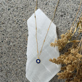 DARK BLUE ENAMEL EYE SUPER MINI necklace