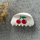 CREAM CHERRY CLAW hair clip