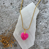 SMALL HEART FUCHSIA JADE necklace