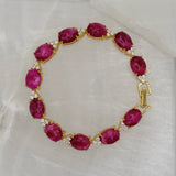 OVAL CRYSTAL FUCHSIA JADE bracelet