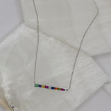 SILVER MULTICOLOR BAR necklace