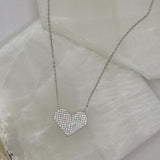 SILVER CRYSTAL HEART LOVE necklace