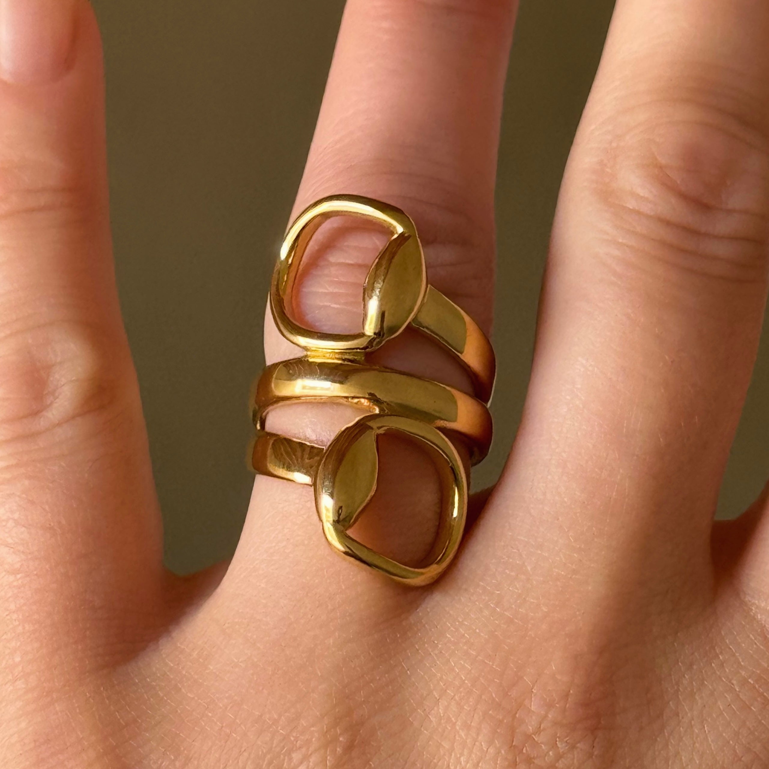 GOLD STEEL CIRCLES ring