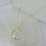 GOLD CRYSTAL ENCHANTED CRESCENT MOON necklace