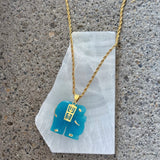 ELEPHANT LIGHT BLUE CHALCEDONY necklace