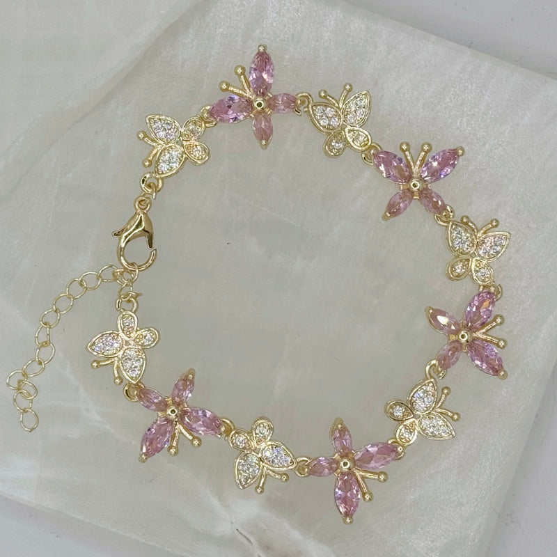 GOLDEN PINK BUTTERFLY bracelet