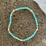 AQUAMARINE DIAMOND CUT BEADED bracelet