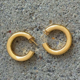 GOLD TUBE HOOP earrings