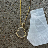 GOLD CRYSTAL CLEAR BUDDHA necklace