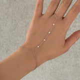 SILVER CRYSTAL BEZEL HAND CHAIN bracelet