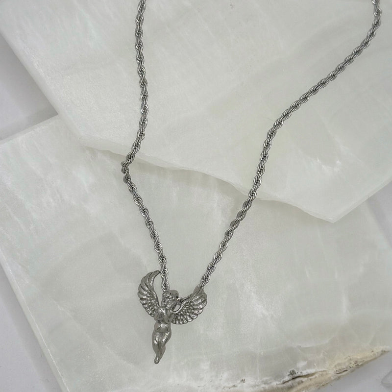 SILVER GUARDIAN ANGEL necklace