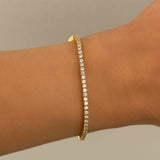 2MM GOLD STERLING TENNIS bracelet