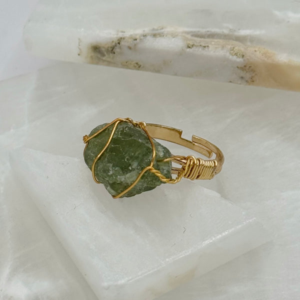 GREEN AVENTURINE STONE ring