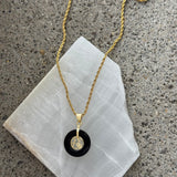 GOOD FORTUNE 20MM BLACK JADE necklace