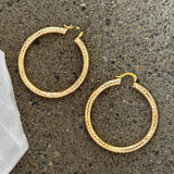 GOLD DIAMOND CUT HOOP earrings