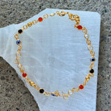 EVIL EYE PEARL & JEWEL anklet