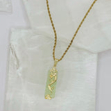 POWERFUL DRAGON LIGHT GREEN JADE necklace