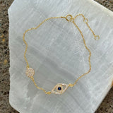 GOLD EVIL EYE CRYSTAL CIRCLE DAINTY bracelet