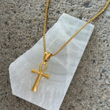 GOLD SMALL SIMPLE ANKH necklace