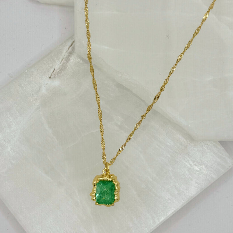 MELTED GREEN CRYSTAL necklace