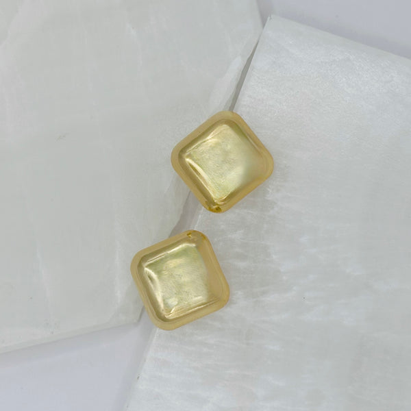 CHUNKY GOLD SQUARE MINI earrings