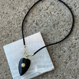 BLACK HEART GOLDEN STARBURST necklace