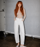WESS HIGH RISE BRIGHT WHITE BARREL jeans