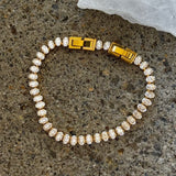 GOLD OVAL CRYSTAL STEEL bracelet